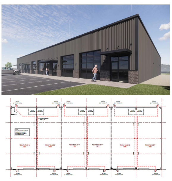 Flex space building and design construction plans
